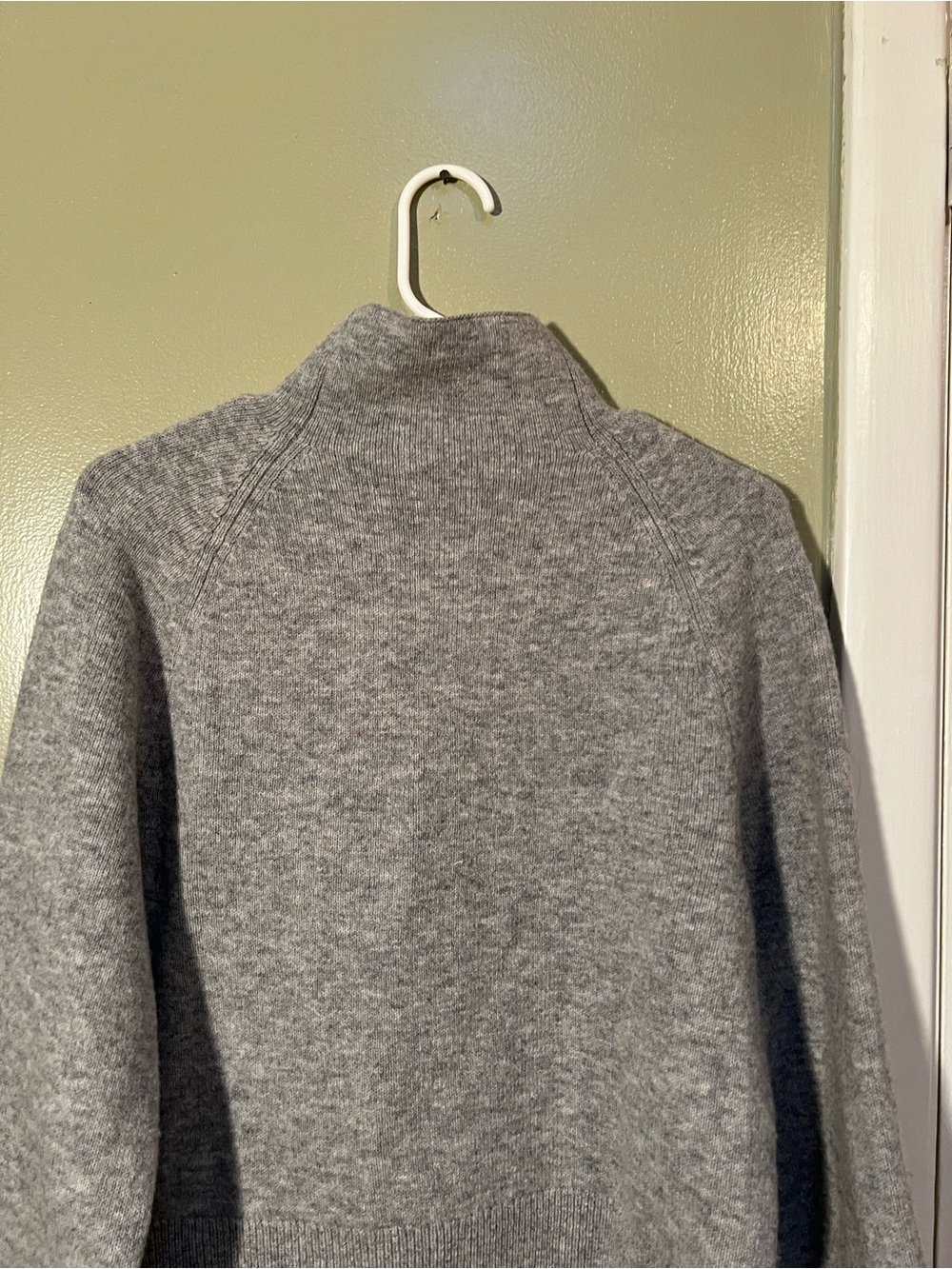 H&M Women’s Sz Small Gray Melange Wool-Blend Mock-Turtleneck Sweater Wide Sleeve - Picture 8 of 11